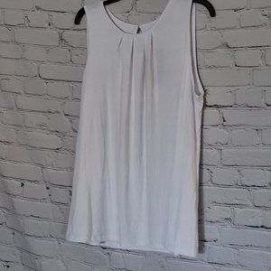 Tasamo, Size: 2XL, White Pleated Tank Top